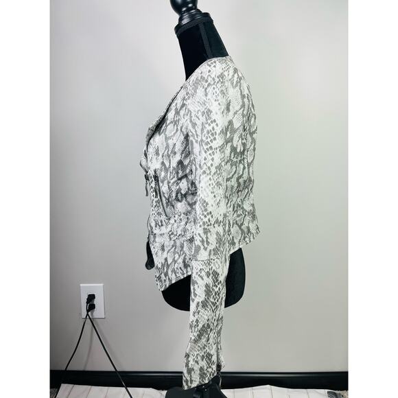 Snakeskin faux leather moto jacket size S - Picture 13 of 15